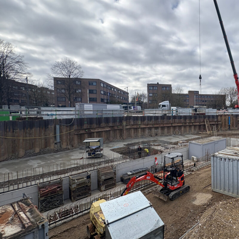 Baufortschritt Illerpark Living Neu-Ulm Kranaufstellung